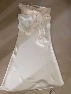Elegant Cream Satin Dress