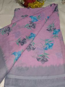 Pink Floral Saree with blouse