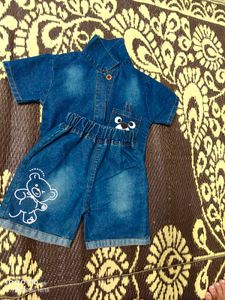 Cute Denim Shorts Set for Boys
