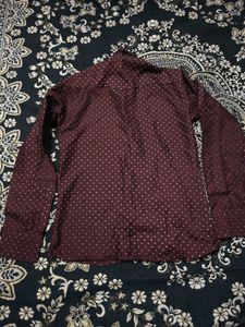 Maroon Polka Dot Shirt