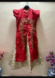 ' Red Embroidered gown