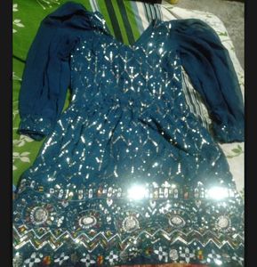 Sparkling Teal Mini Dress