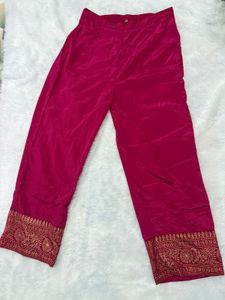 Pink handwork kurta and pant set