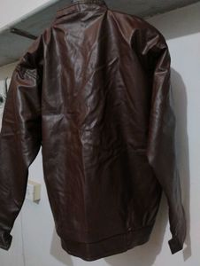 Men's Brown Leather Biker Jacket