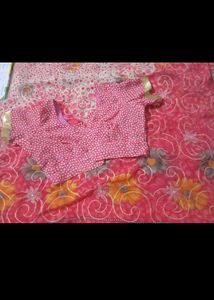 Beautiful Pink Saree with Blouse