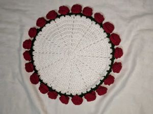 Handmade Crochet Rose Table Mat