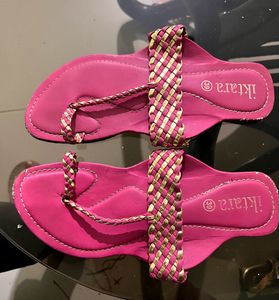 Gold &amp; Pink Ethnic One Toe Flat No.EU39[6]