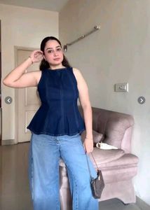 H&amp;M wide leg barrel jeans