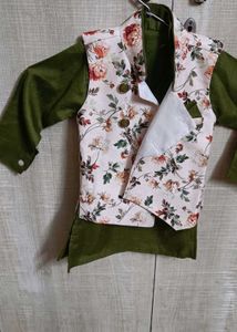 Boys Ethnic Set - Floral Waistcoat