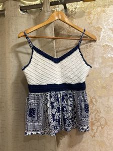 Boho Print Crochet Cami Top