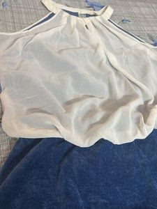White &amp; Blue Mini Dress