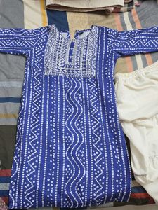 Blue Bandhani Kurta Set