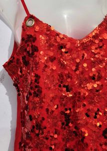 Sparkling Red Sequin Cami Top