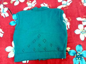 sea green knitted  cardigan for women