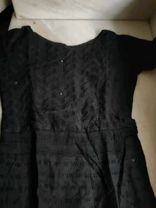 Elegant Black chikankari work gown