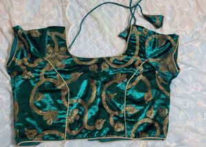 Emerald Green Embroidered Blouse Never Used