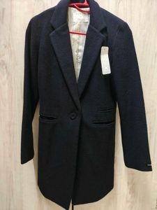 Denim Co. Navy Wool Blend Coat