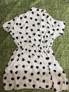 Cute Black &amp; White Heart Print Mini Dress | Soft S