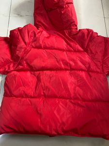 Red Puffer Jacket with Hood