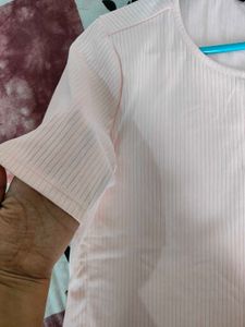 New Pink Ribbed T-shirt