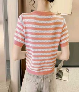 Striped Knit Cropped Top