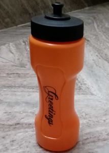 Orange "Greetings" Water Bottle