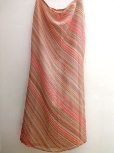 Multicolor Chiffon Skirt With Side Zip