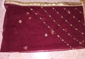 Bridal Embroidered Net Dupatta