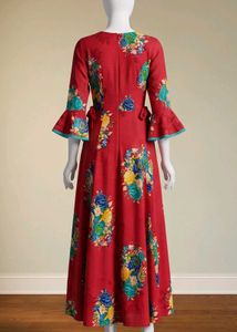 Red floral dress