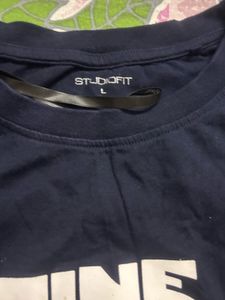 Navy Blue "Fine Line" Graphic T-Shirt