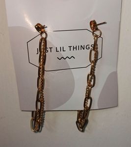 Double layer chain &amp; Tassel Design - Earrings