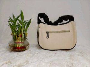Chic Cream &amp; Brown Bow Clutch