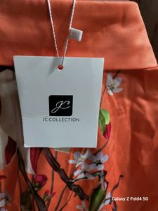 Brand New Branded Satin Silk Orange Printed Co Order Set