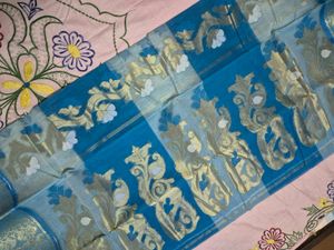 Beautiful Blue Pure Cotton Saree