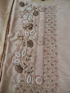 Handwork Peach Suit With Dupatta