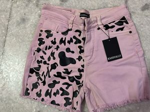 Kassually Pink Animal Print Shorts brand new
