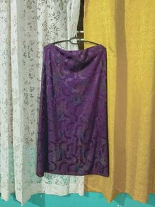 streachable Elegant Purple Brocade Skirt