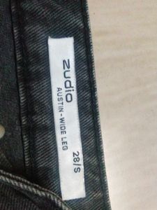 ZUDIO Stylish BAGGY Wide-Leg Black Denim Jeans