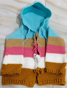 🧶 Handmade Crochet Baby Hoodie👼