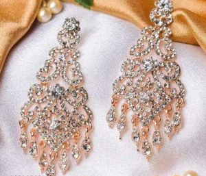 Sparkling Rhinestone Dangle Earrings