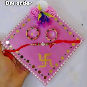Decorative Rakhi Thali with Diya