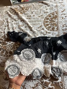 Crochet Trimmed Off-Shoulder Top