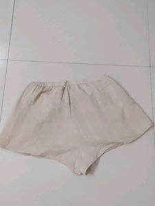 Cream Linen Blend Shorts