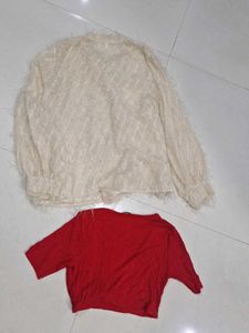 Chic Cream &amp; Red Tops Bundle