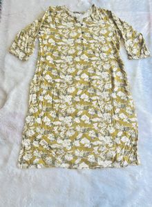 Avaasa Yellow Floral Print Kurta