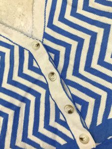 Blue &amp; White Zigzag Knit Halter Top