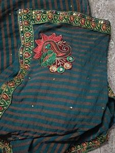 New Saree with blouse , georgette