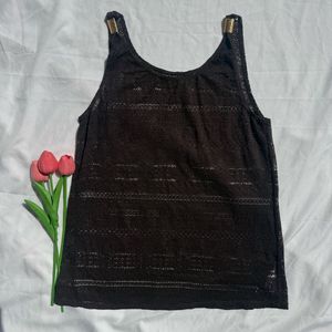 Chic Black Lace Tank Top