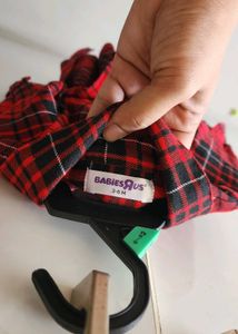 Red Plaid Shirt Dress for Girls