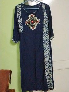 Blue Embroidered Kurti For Sale